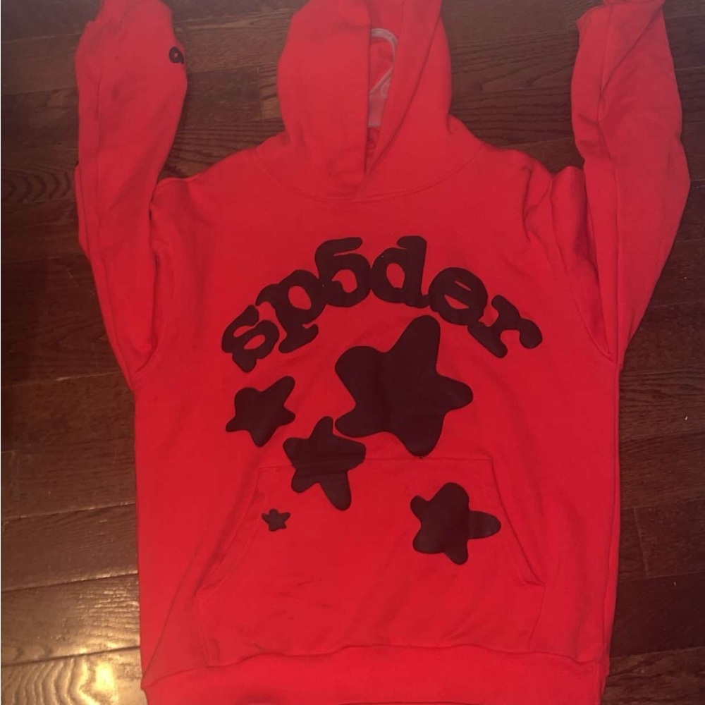 Sp5der Red Hoodie for Men